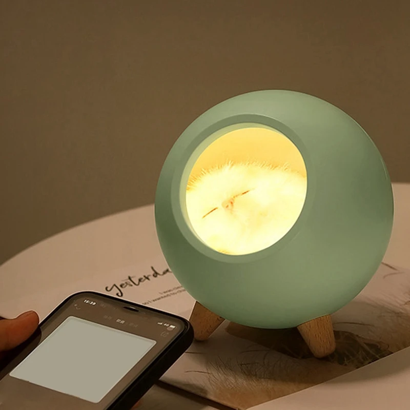 Cute Cat House Bluetooth Speaker Night Light Press Dimming LED Baby Kids Bedside Sleep Lamps Bedroom Home Decor Gift | Лампы и