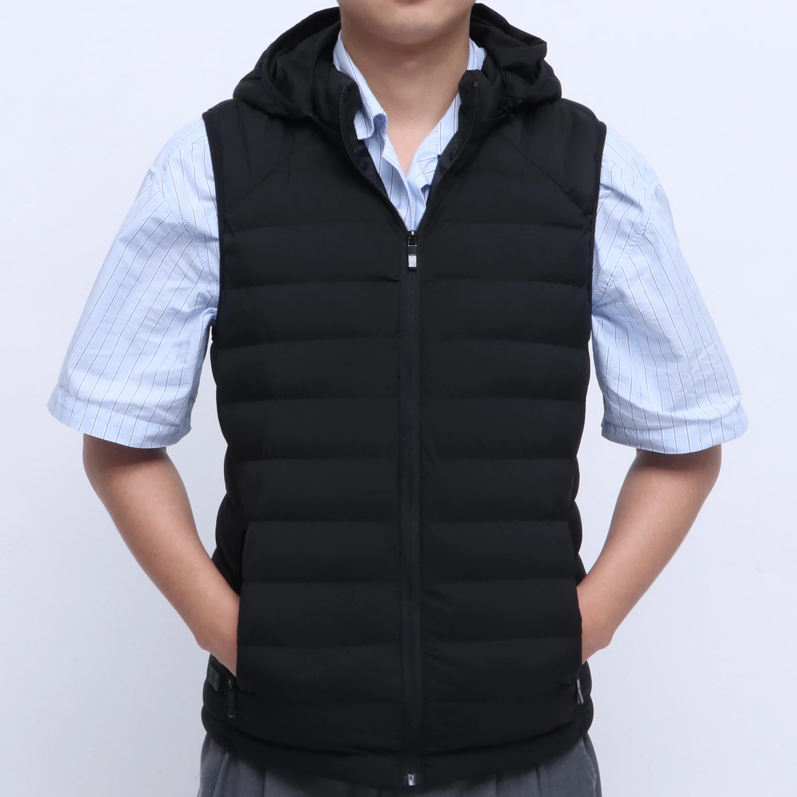 

Нагревательный жилет, мужская повседневная однотонная универсальная трендовая утепленная куртка с хлопковым жилетом, функциональный стил...