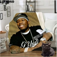 50 cent 3d printed blanket plush warm plaid get rich or die tryin luxury blanket rapper thick quilt bedroom decor sofa cover