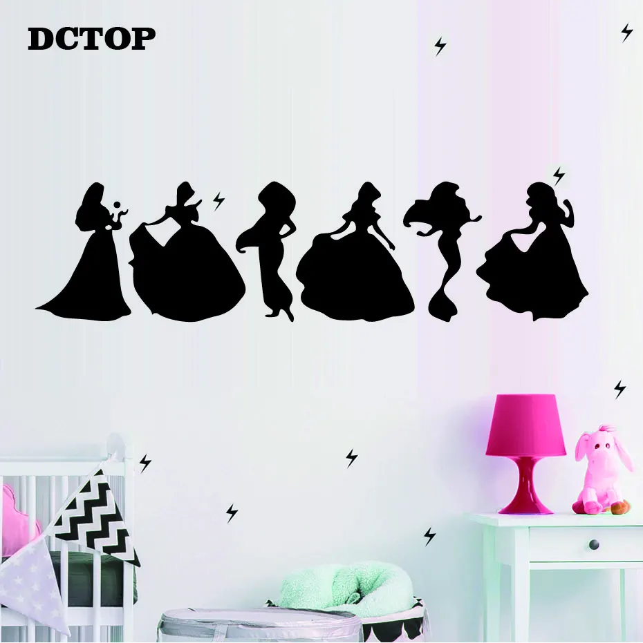 Красивые принцессы наклейки на стену с мотивами из мультфильмов Принцесса в