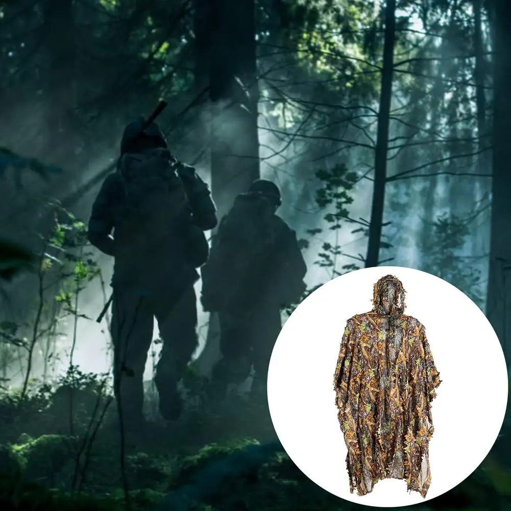 

Men Women Kids Outdoor Ghillie Suit Camouflage Clothes Jungle Suit CS Training Leaves Clothing Hunting Suit Pants Hooded Jacket