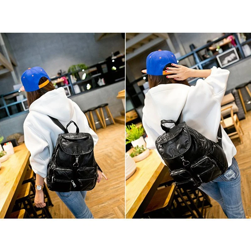 

Ladies Soft Leather Backpack Waterproof High Quality Backpack Large Multifunctional Backpack