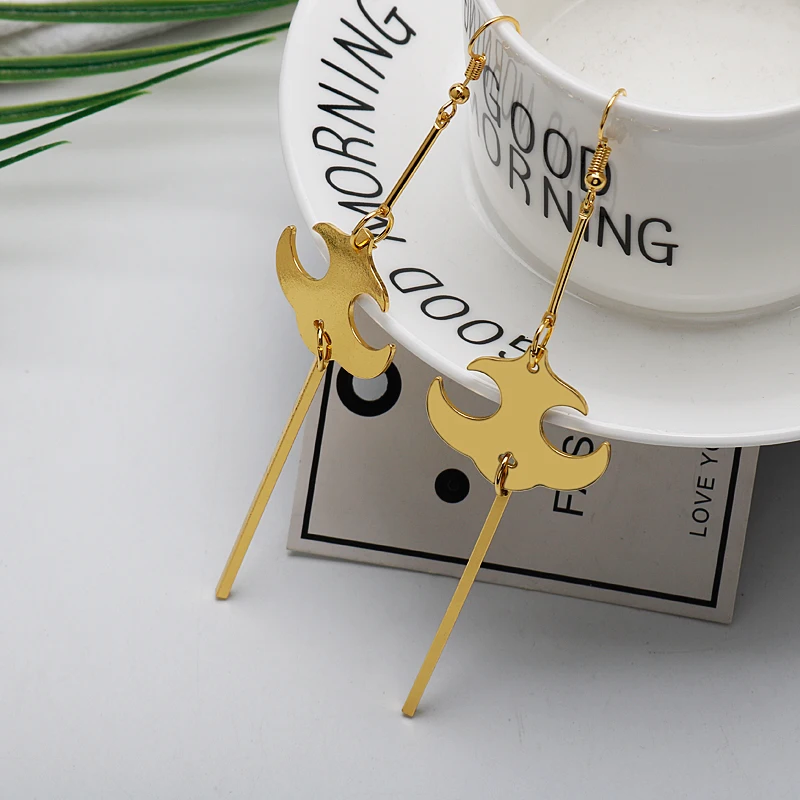 

New Fashion Game Yin-Yang Master Brass Long Pendant Cosplay Earring Eardrop Drop Dangel Earrings Jewelry Accessories