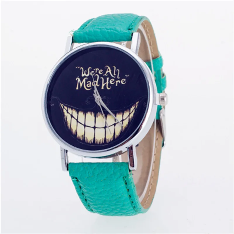 

Hot sales women's fashion casual watches smiling face original design leather band quartz watches watch men women
