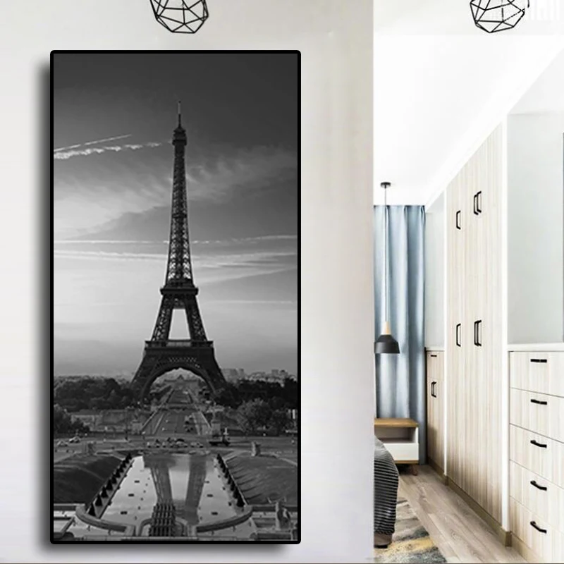 

France Black and White Paris Tower Landscape 5D DIY Diamond Painting cross stitch full square/round diamond mosaic embroidery