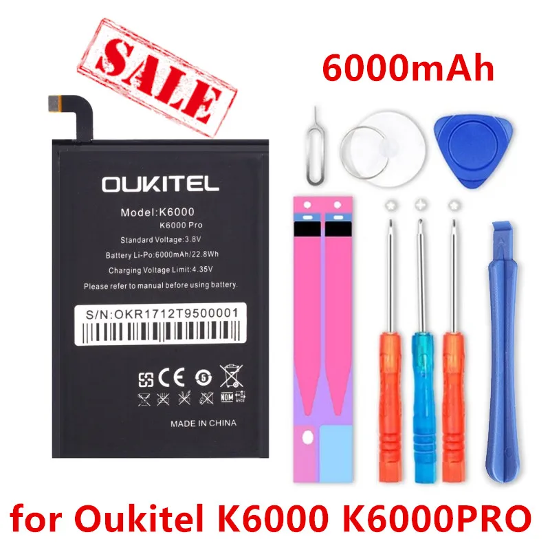 

Новый аккумулятор Oukitel K6000 6000 мАч, Новый Сменный аксессуар, аккумуляторы для сотового телефона Oukitel K6000 PRO