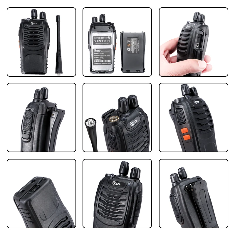 2 шт рация охоты TD-V2 рации UHF радио 400-470MHz cb 16CH 5W двухстороннее Wakie Tokie HF