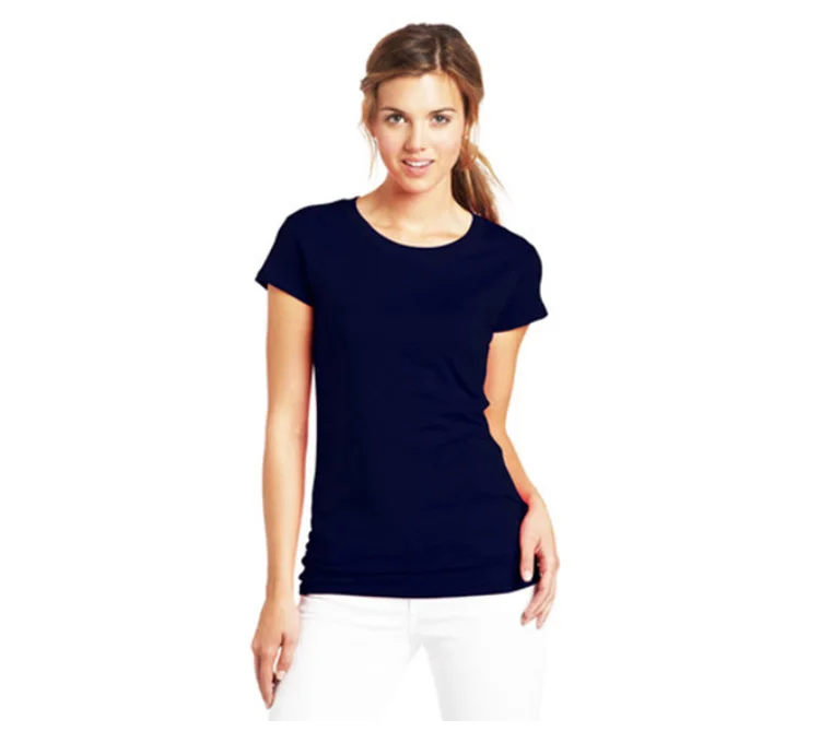 Высокое качество 18 цветов S XXL простая футболка Женская хлопковая эластичная