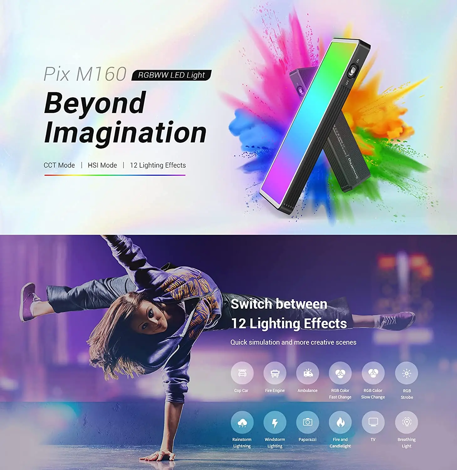 Осветительная панель SmallRig RGB с шаровой головкой полноцветный осветительный