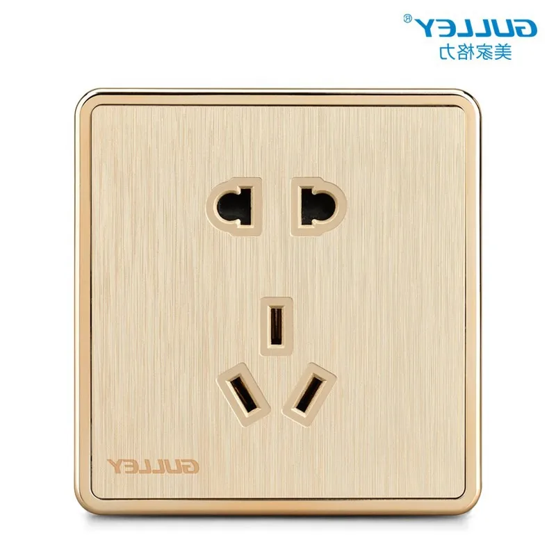 

Champagne color large plate 86 household wire drawing switch socket
