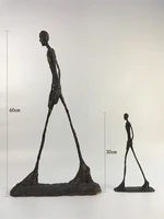 giacometti hot handmade crafts brass character statue walking man person lone walker sculpture home decoration office decor