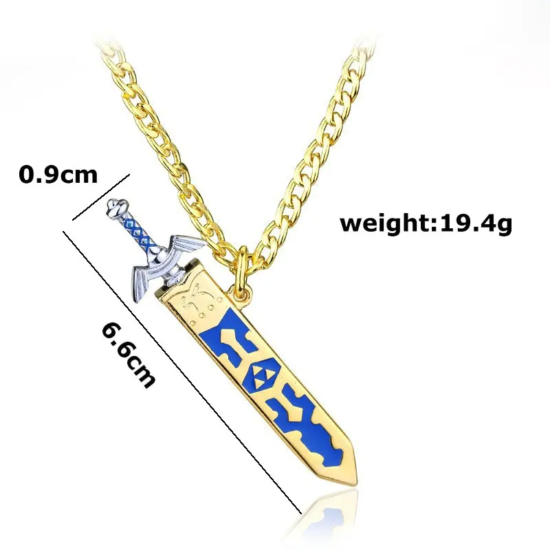 

The legend of Zelda Necklace Pendant Removable Master Sword Hot Game Gold Color Sky Sword Sheath Jewelry For Fans Souvenirs