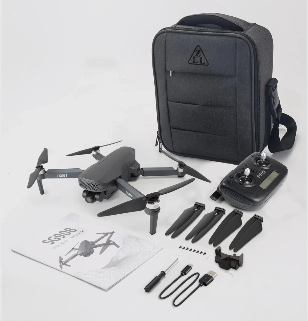

2021 New SG908 Drone With Wifi 4K HD Camera, Three-axis Gimbal Camera, Brushless 5G GPS FPV Rofessional Dron 50X PK F11 Drone