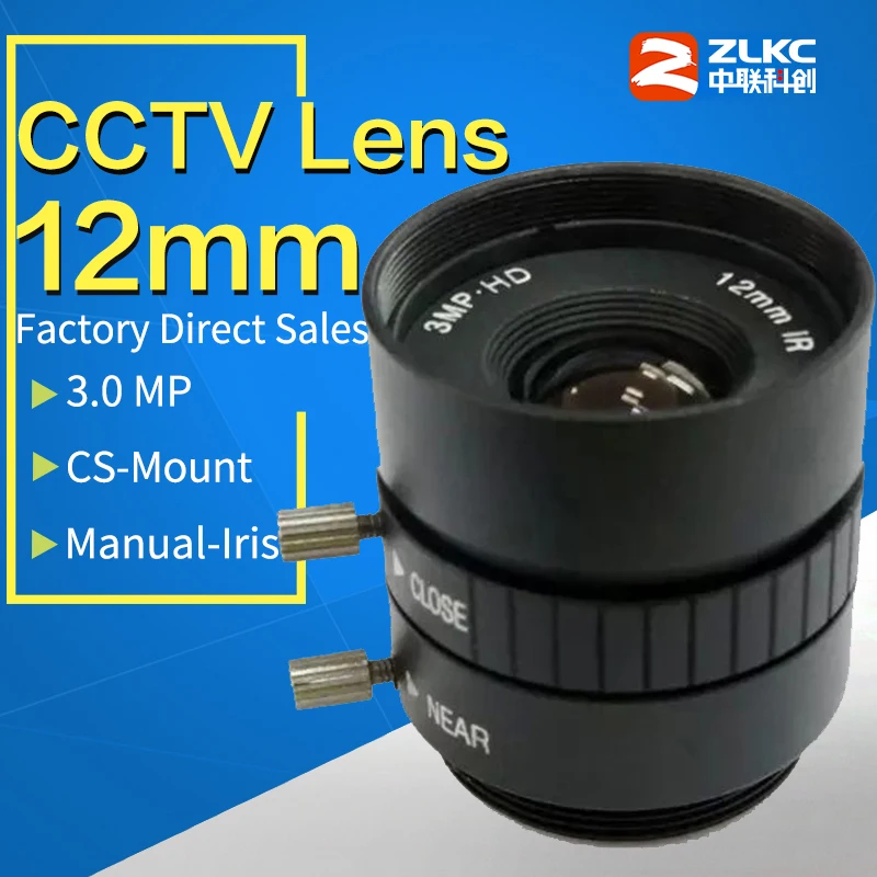 CS Mount 12 мм объектив промышленный объектив с 1/1. " формат и 3 мегапикселя CCTV объектив Ручной диафрагмы FA/Машинное видение фиксированный объектив 1080P