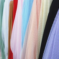 soft flower dot printed chiffon fabric tulle mesh materials for dresses sewing woman blouse and diy crafts