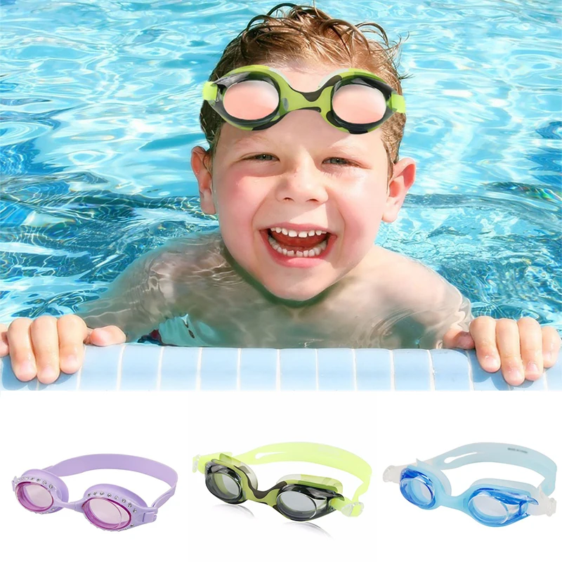 

Детские очки для плавания с защитой от тумана и ультрафиолета, очки для плавания, водонепроницаемые силиконовые очки для мальчиков и девоче...