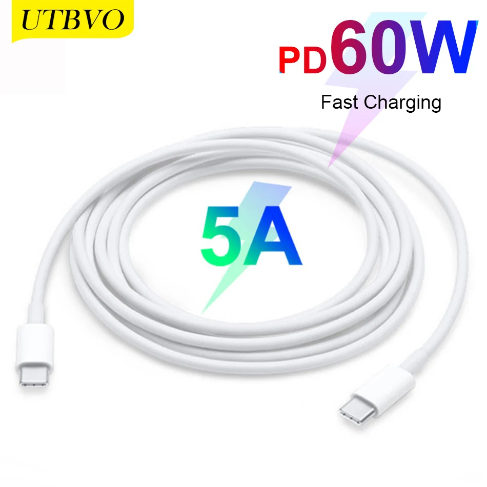 

UTBVO PD 60W USB C to USB Type C Cable for Samsung S20 MacBook Pro iPad Pro 2020 Quick Charge 4.0 USB-C Fast USB Charge Cord