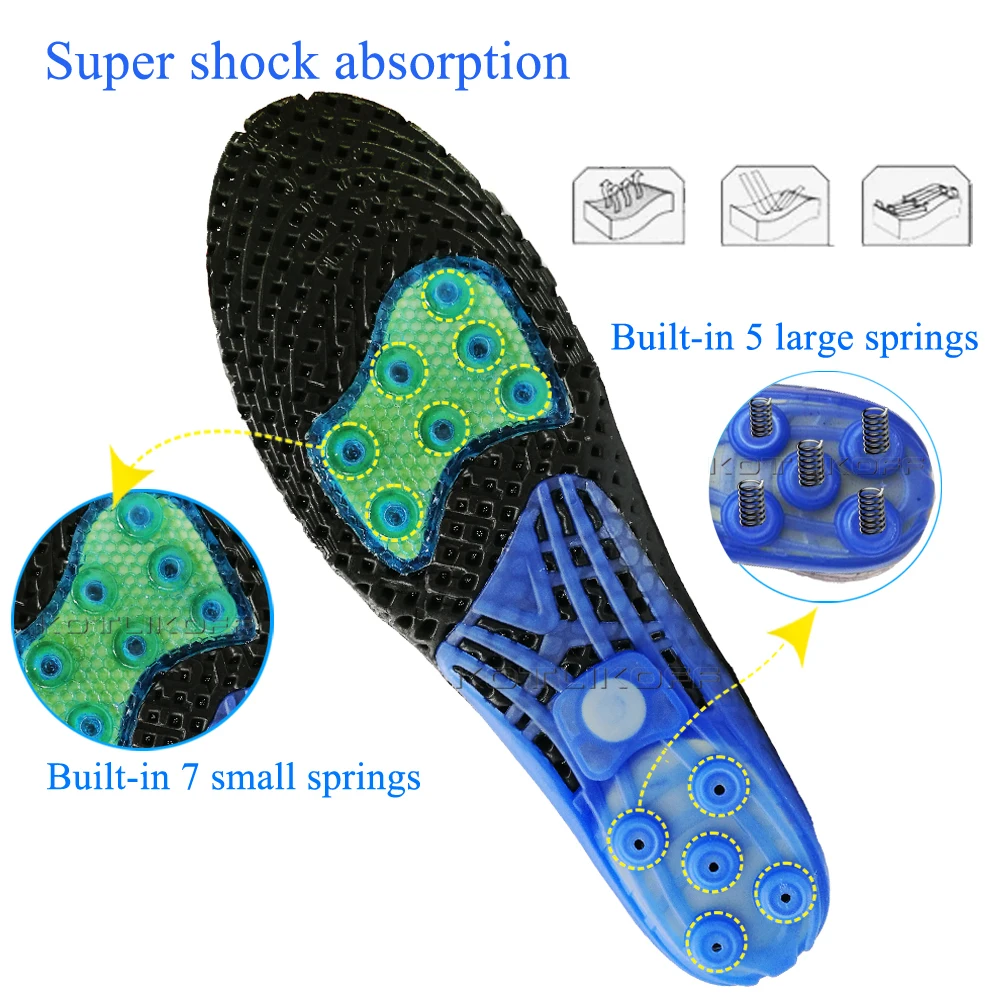 Running Sport Insoles For Shoes Super Shock-Absorbant Silicone Orthopedic Insole Arch Support Foot Pain Relieve Pad Inserts | Обувь