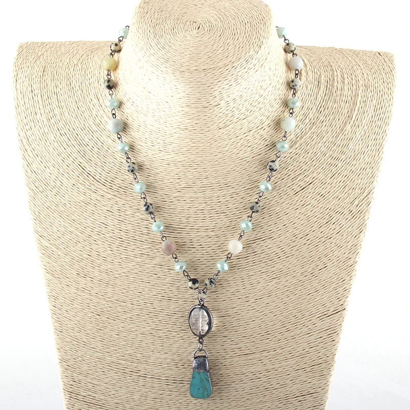 MOODPC модное ювелирное изделие из натурального камня и стекла Хрустальная цепочка