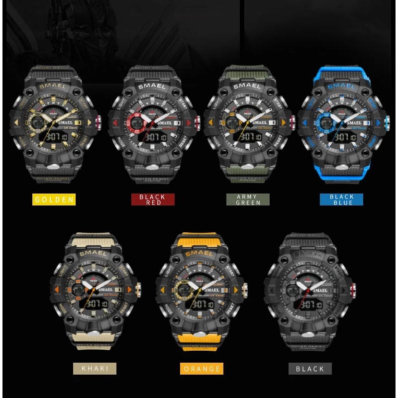 

Men Military Luxury Watch Sport Waterproof Digital Quartz Watches Men Dual Display Luminous Wristwatch Relogio Masculino