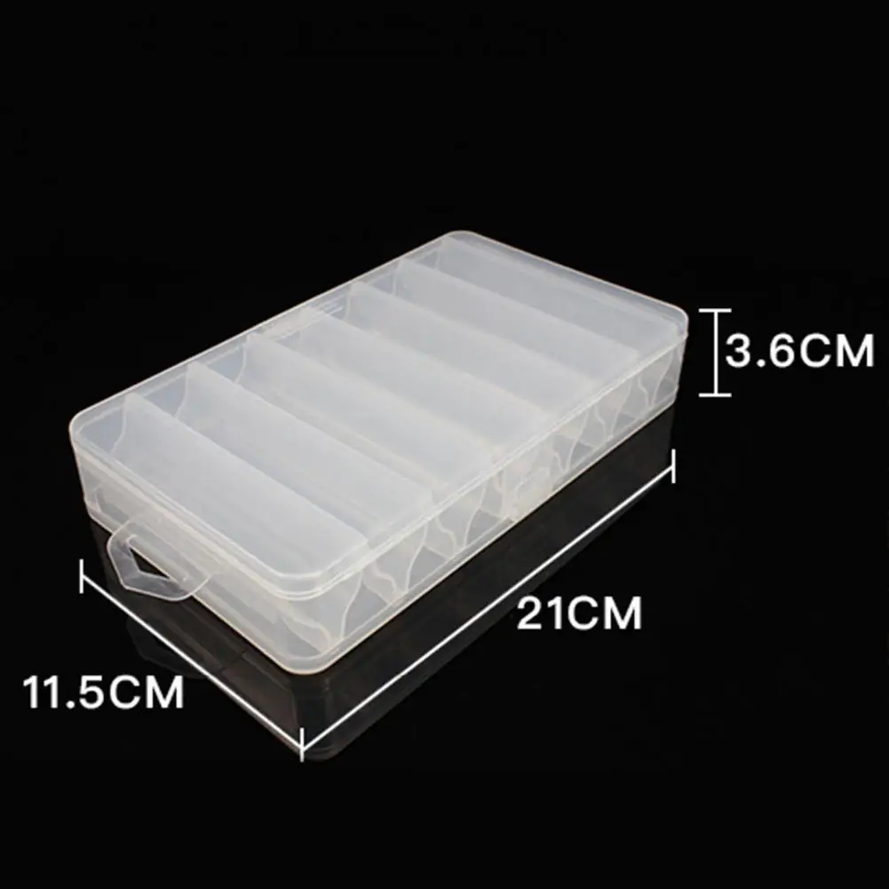 

Practical Fishing Tackle Box Double Sided Waterproof 14 Compartments Corrosion Resistant Sturdy Transparent Hard Plastic Lure Co