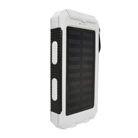 20000mah portable outdoor solar power bank solar charger camping external backup battery pack with led light waterproof