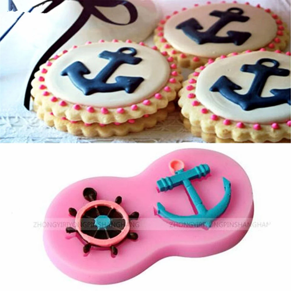 Якорь руля помадка торт Силиконовая форма Шоколадные конфеты формы печенье