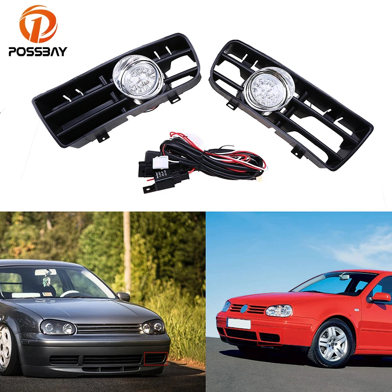 POSSBAY Нижняя передняя бампер решетка туман светильник в сборе для VW Golf/Вариант/4