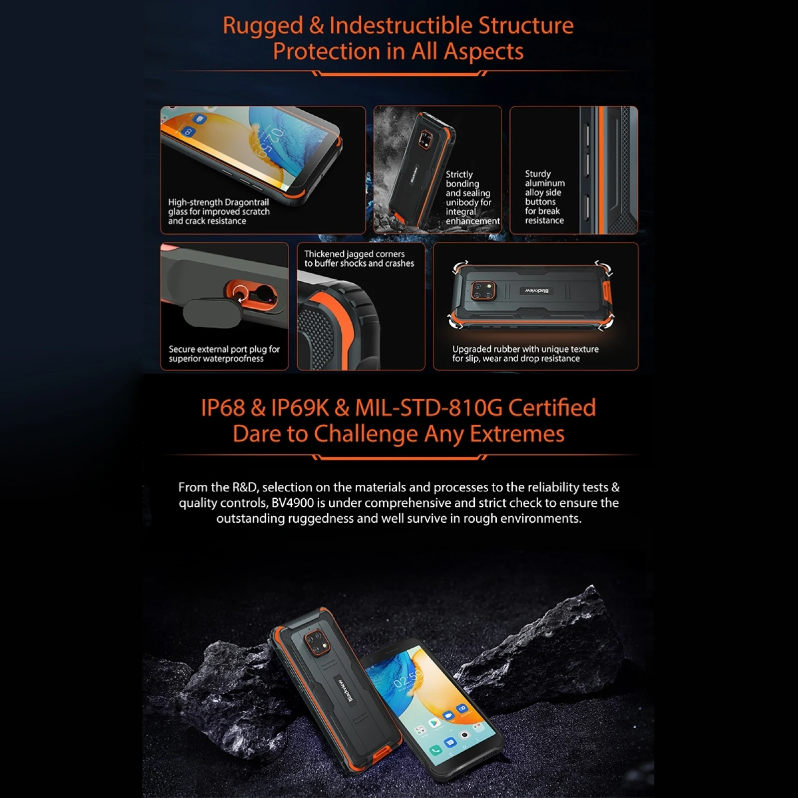 Смартфон Blackview BV4900S защищенный IP68 Android 11 2 + 32 ГБ 5 7 дюйма 5580 мАч | Мобильные телефоны