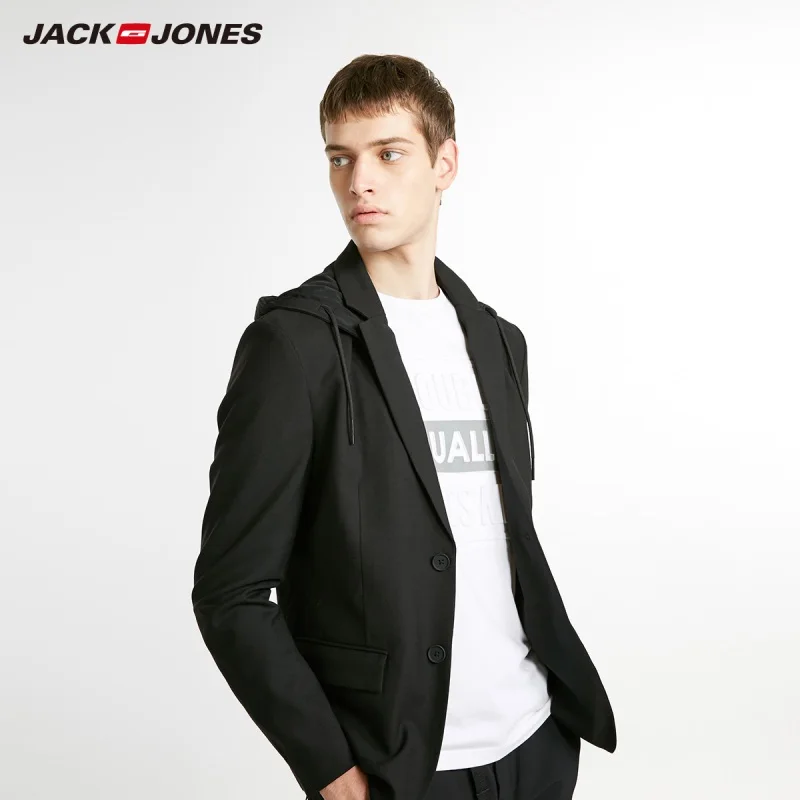JackJones Мужской приталенный модный шерстяной Повседневный Блейзер Мужская одежда
