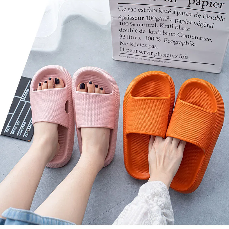 

Slippers Sandals Summer Unisex Striped Solid Color Shoes Men Indoor Non-slip Soft Comfortable Rubber Flat Heels Slide For Men