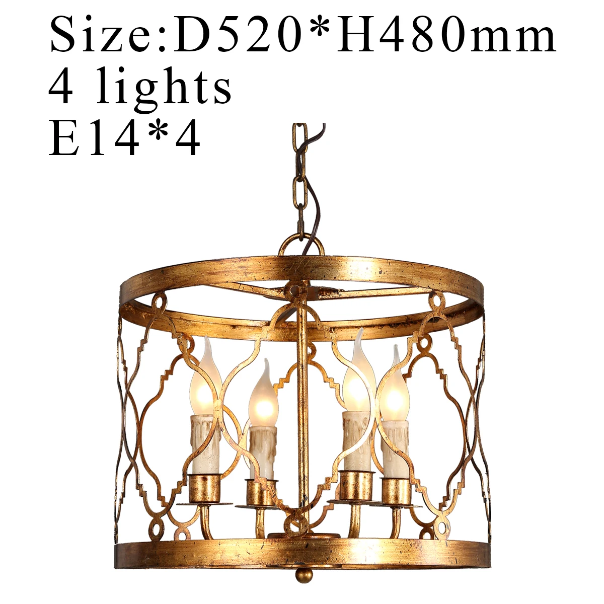 Металл в стиле кантри люстра Золотая клетка светильник кухонная арматура Лофт