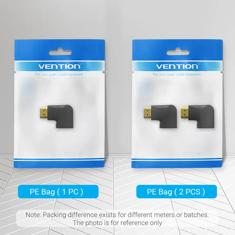 HDMI адаптер Vention, 90 градусов, 270 градусов, прямоугольный удлинитель 4K HDMI, штекер-гнездо, кабельный разъем для HDTV, PS4, HDMI конвертер (art.: 3920b29a90a83) - 3920b29a90a83