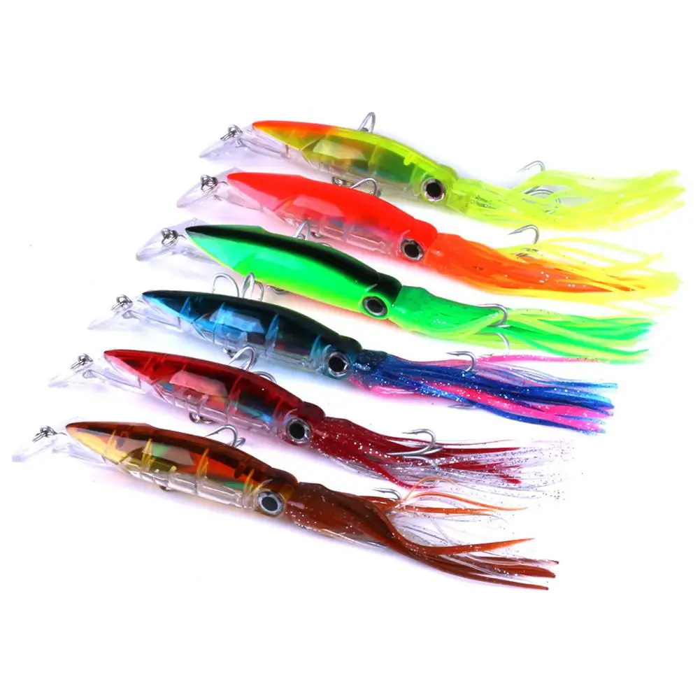 14 см пластиковая кальмарная лента Crankbait с кисточкой рыболовные приманки снасти |