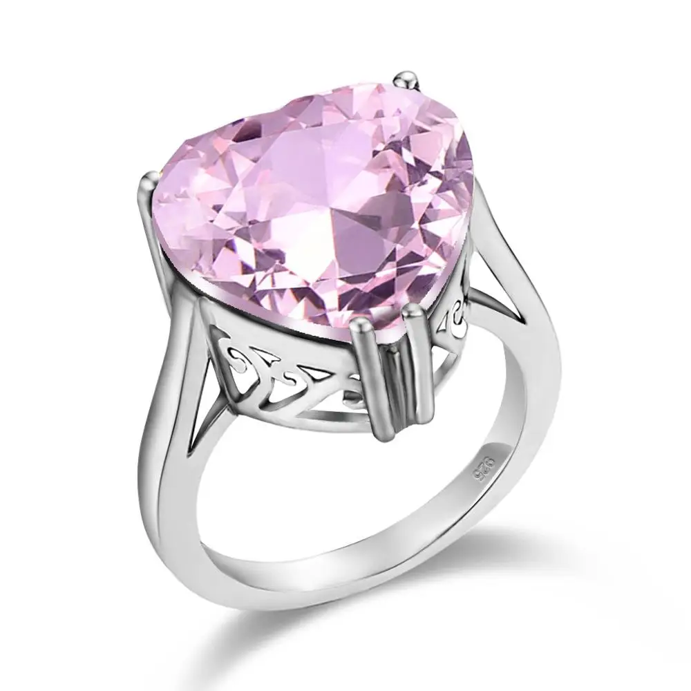 

Женское серебряное кольцо с розовым кристаллом, обручальное Ювелирное Украшение в турецком стиле