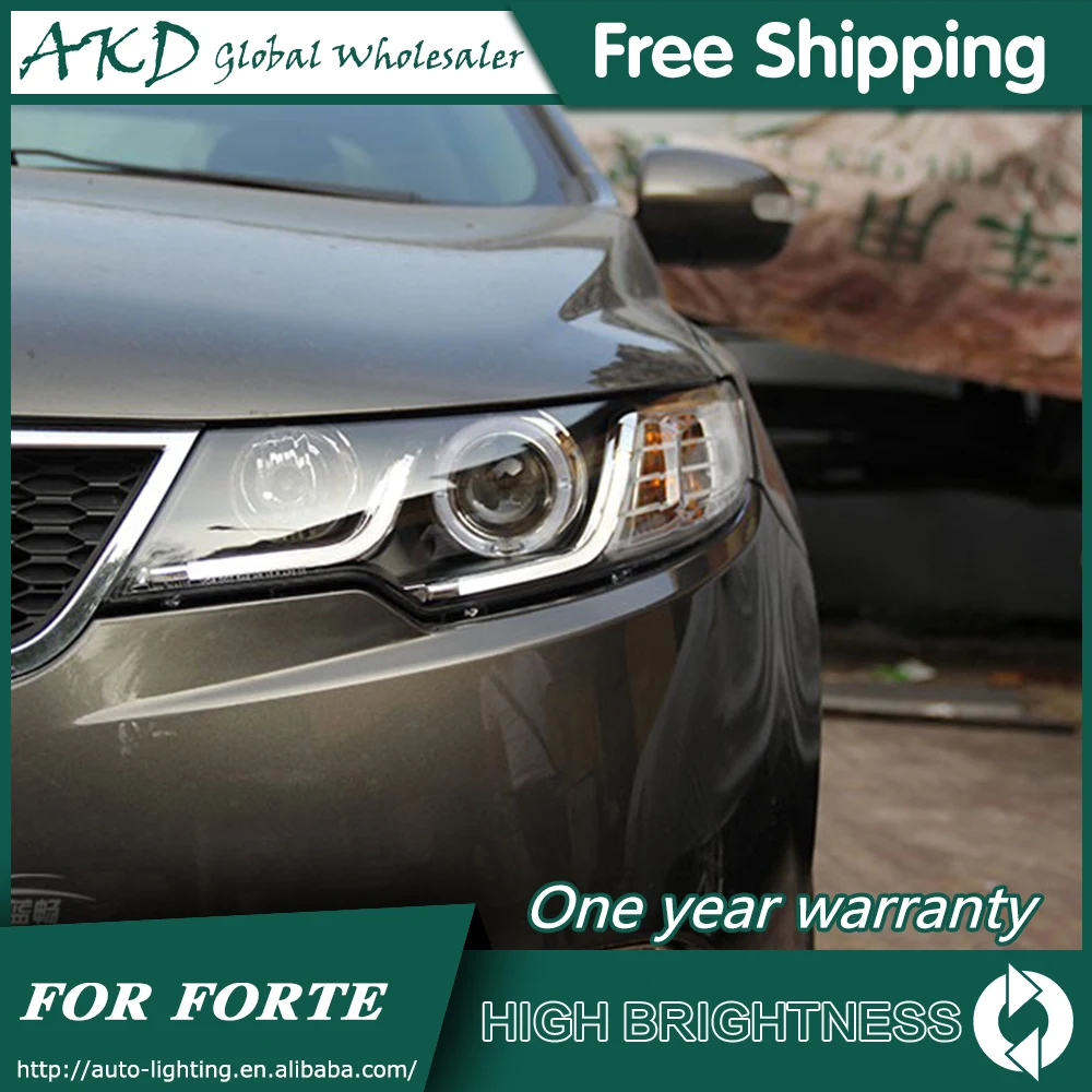 AKD автомобильный Стайлинг для Kia Forte фары 2010- Cerato светодиодный фонарь светодиодный DRL Биксеноновые линзы Высокий Низкий луч парковка