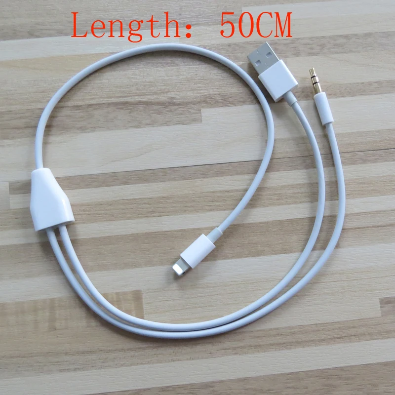 50 см 3 5 футов 8pin до мм аудио и usb кабель для зарядки XS XR X 8 7 plus|Кабели VGA| |