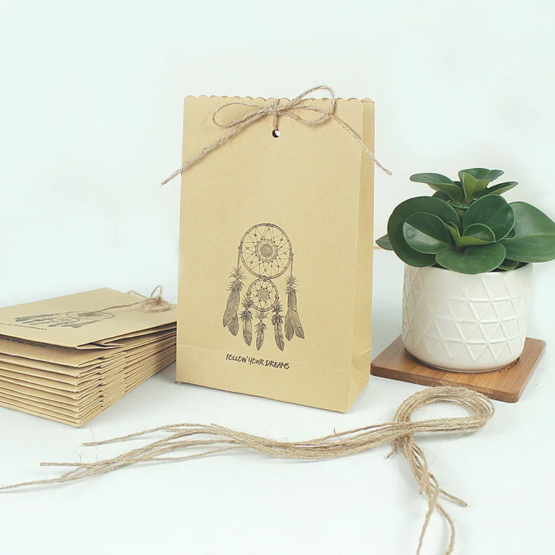 5 шт крафт бумажные пакеты подарочные Monternet Ловец снов бумажный подарочный пакет