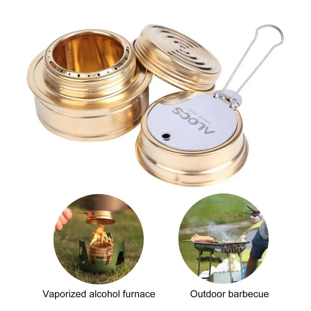 

Burner Camping Stove Alcohol Stove Aluminum Stand Mini Outdoor Stove Aluminum Alloy Alcohol with Cross Stove Rack Support Copper