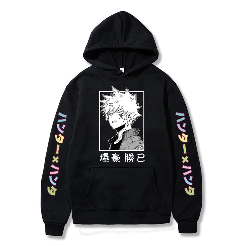 

Harajuku my hero, Sudadera con capucha Unisex, sudaderas japonesas de Anime Bakugou Katsuki, Sudadera con capucha estampada para