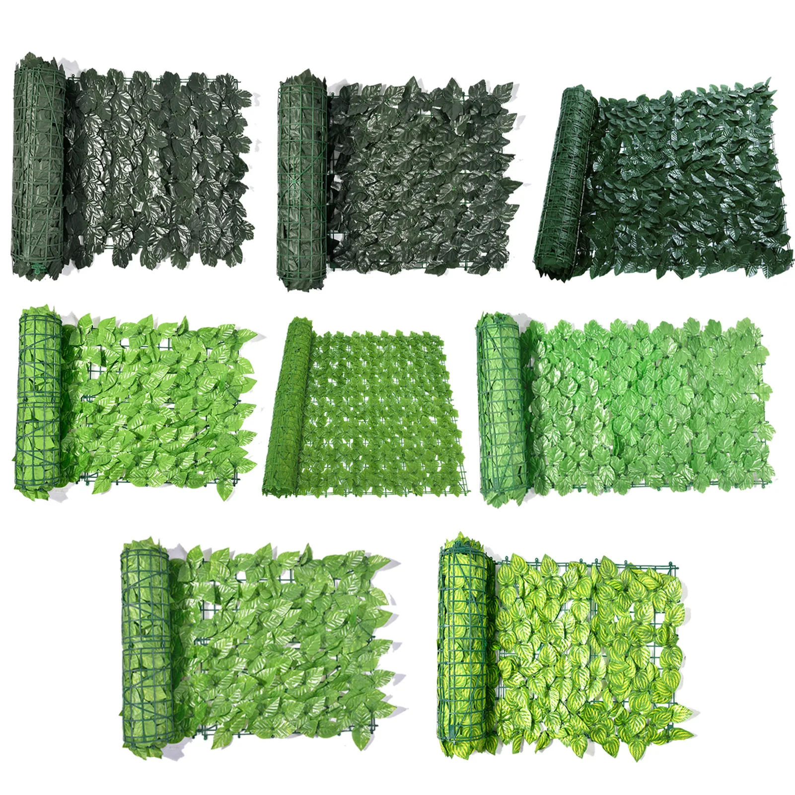 

1*3M Artificial Ivy Leaf Hedge Screening Roll Green Leaf Privacy Fence Balcony UV Protection For Outdoor Garden Decoration