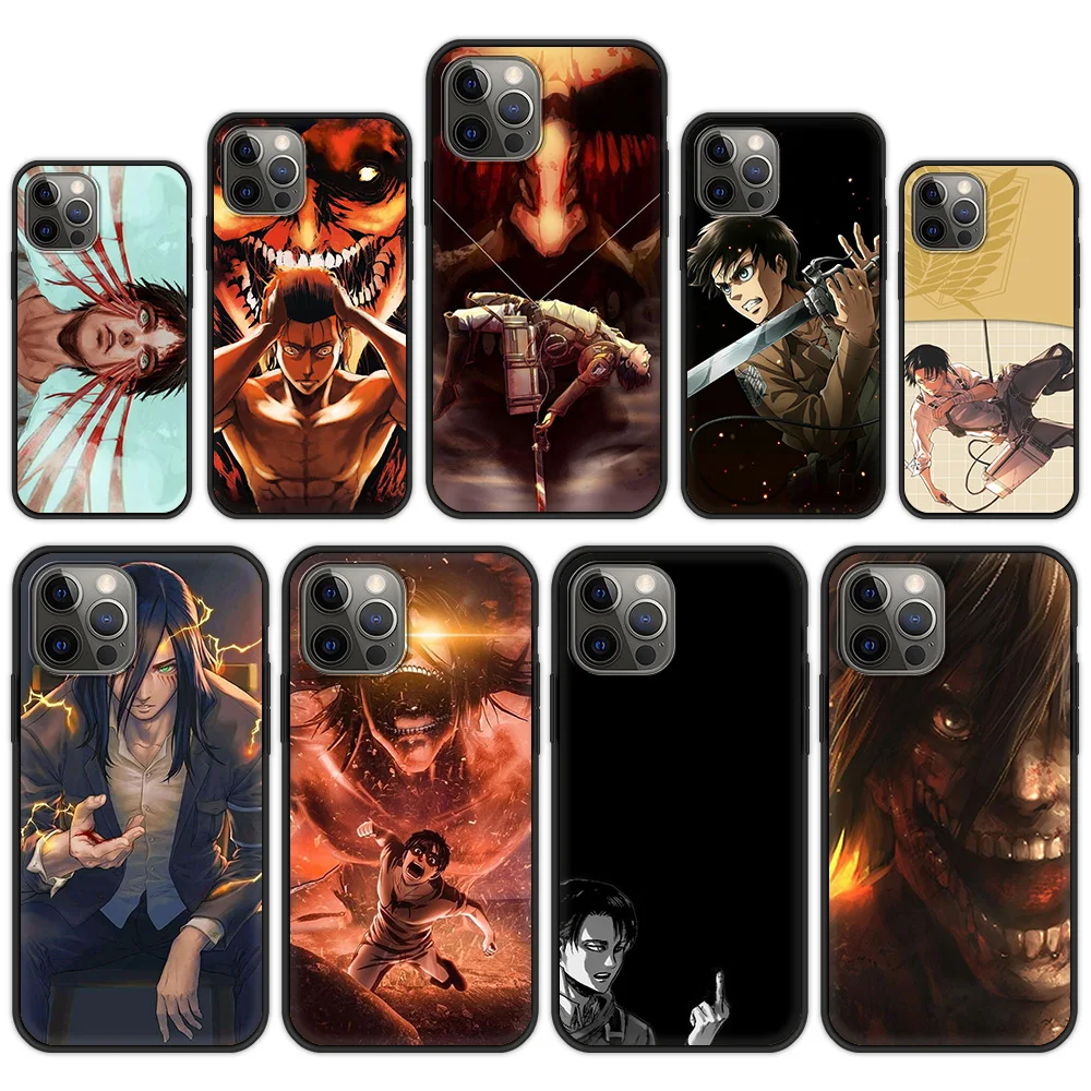 

Attack On Titan Anime Phone Case Cover For iPhone 13 12 11 Pro Max 8 7 Plus X XR XS Max SE 2020 Fundas Silicone Soft Shell Back