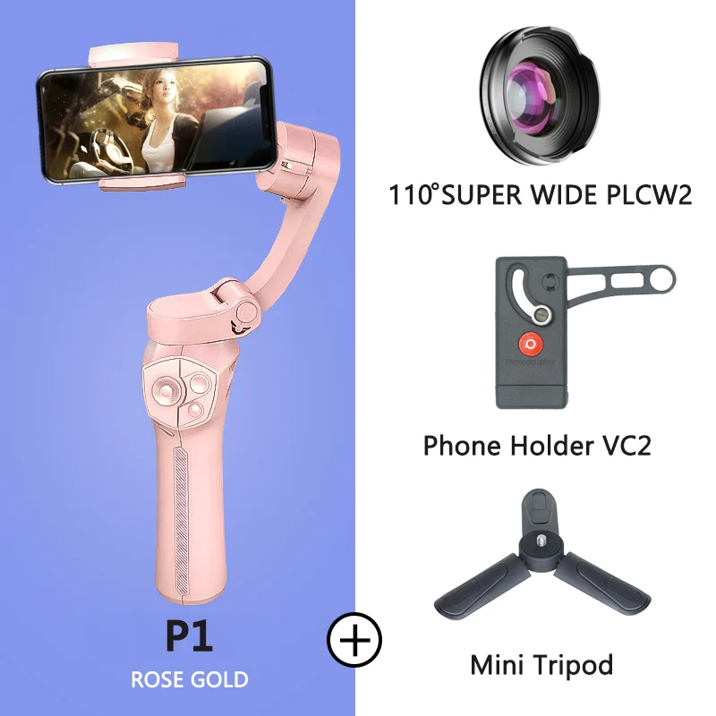 P1 LCW2 VC2 Tripod BENRO P1 3 оси смартфон Gimbals стабилизатор P1 ручной Gimbal стабилизатор для Gopro iPhone huawei XiaoMi - Цвет: P1 LCW2 VC2 Tripod