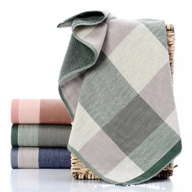 Полотенце для лица прямоугольное из хлопка в клетку |