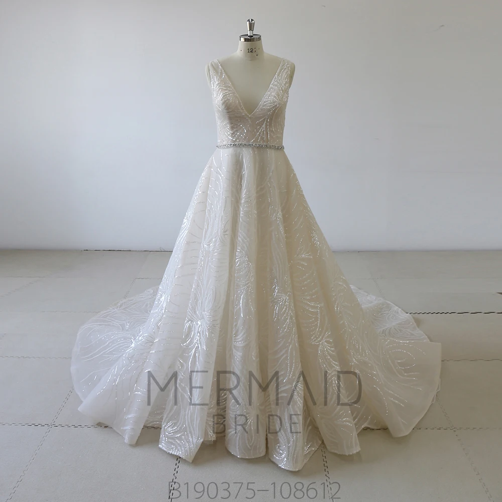 Новое кружевное свадебное платье трапециевидной формы с открытой спиной 2020 |