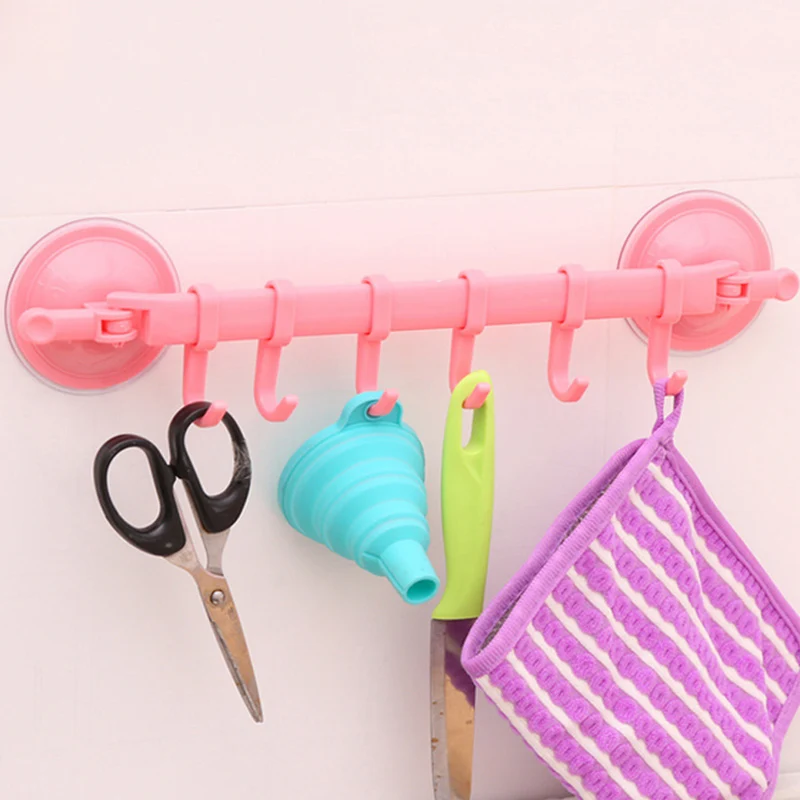 6 Row of Hooks Strong Adhesive Hook Bathroom Kitchen Hat Towel Hanger Over Door Hanging Rack Hold | Дом и сад