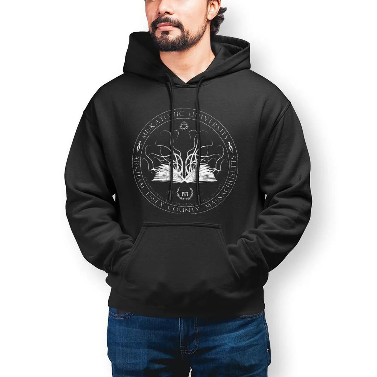 

Худи Miskatonic University Cthulhu из культового хлопка, осенние толстовки, стильный Свободный пуловер большого размера, мужская Толстовка