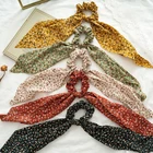 Резинка для волос, длинная, эластичная, с цветочным принтом