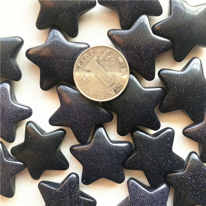 

1PC 30mm Natural Blue Sandstone Crystal Star Shape Meditation Healing Polished Stone Gift Natural Stones and Minerals