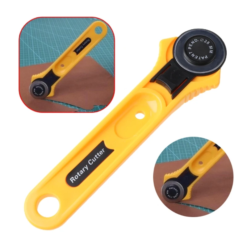 ТКАНЕВОЕ кожаное ремесло желтое 28 мм лоскутное лезвие с круглой резкой роторный